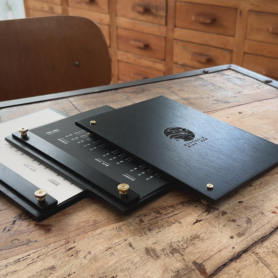 Black Plywood Board with Vertical Plank on Screws