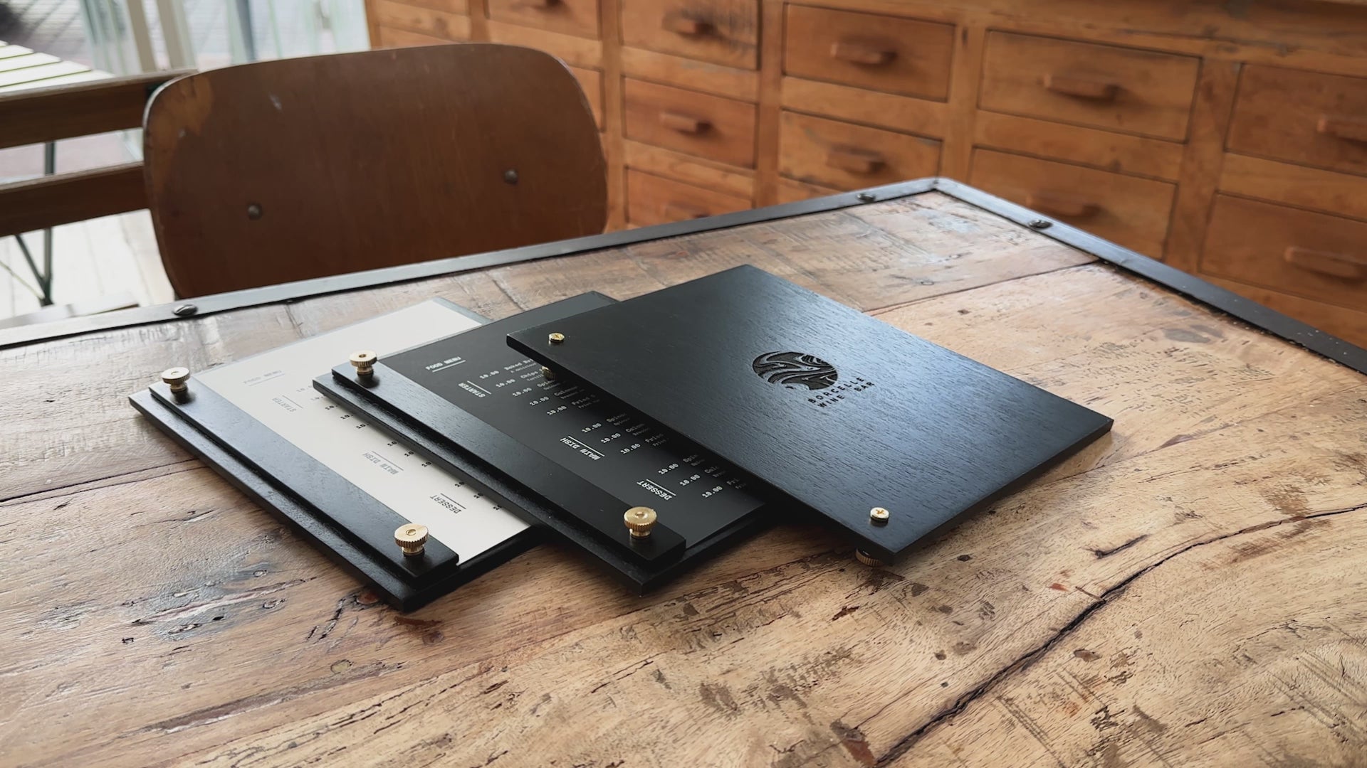 Black Plywood Board with Vertical Plank on Screws