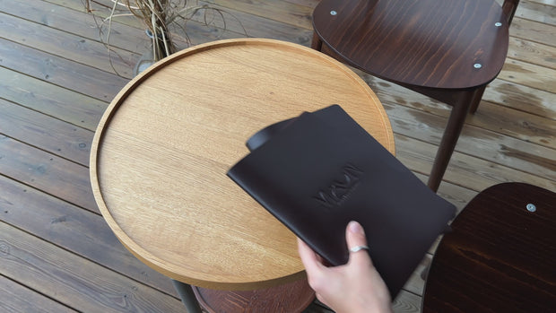 Dark Brown Thick Leather Menu Cover with Brass Plank – Shopdaddy