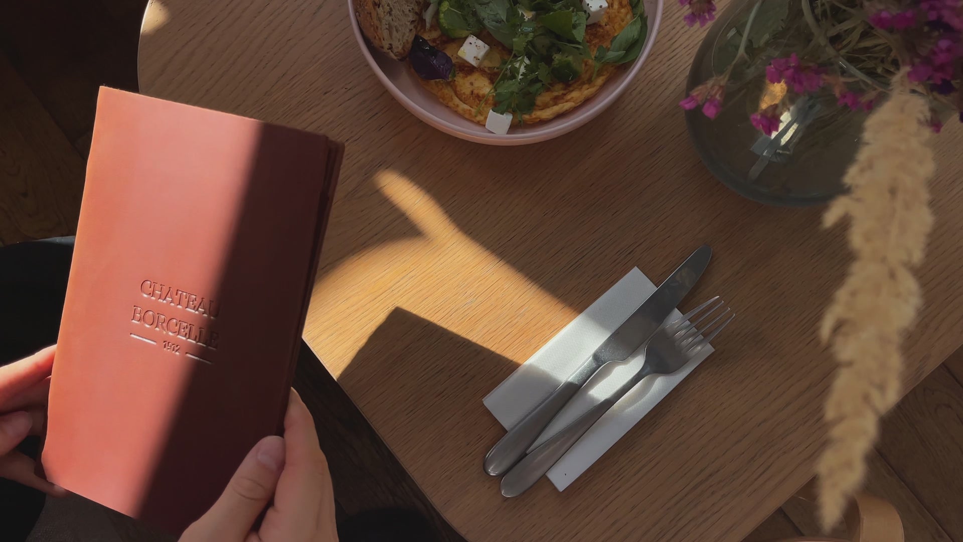 Brown Double Leather Menu Cover with Corners