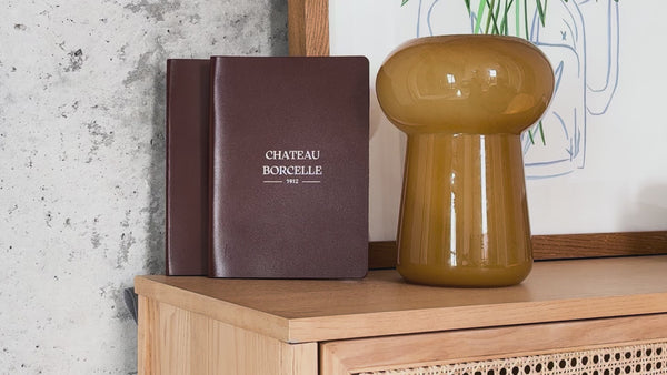 Brown Thick Leather Menu Cover with Plank