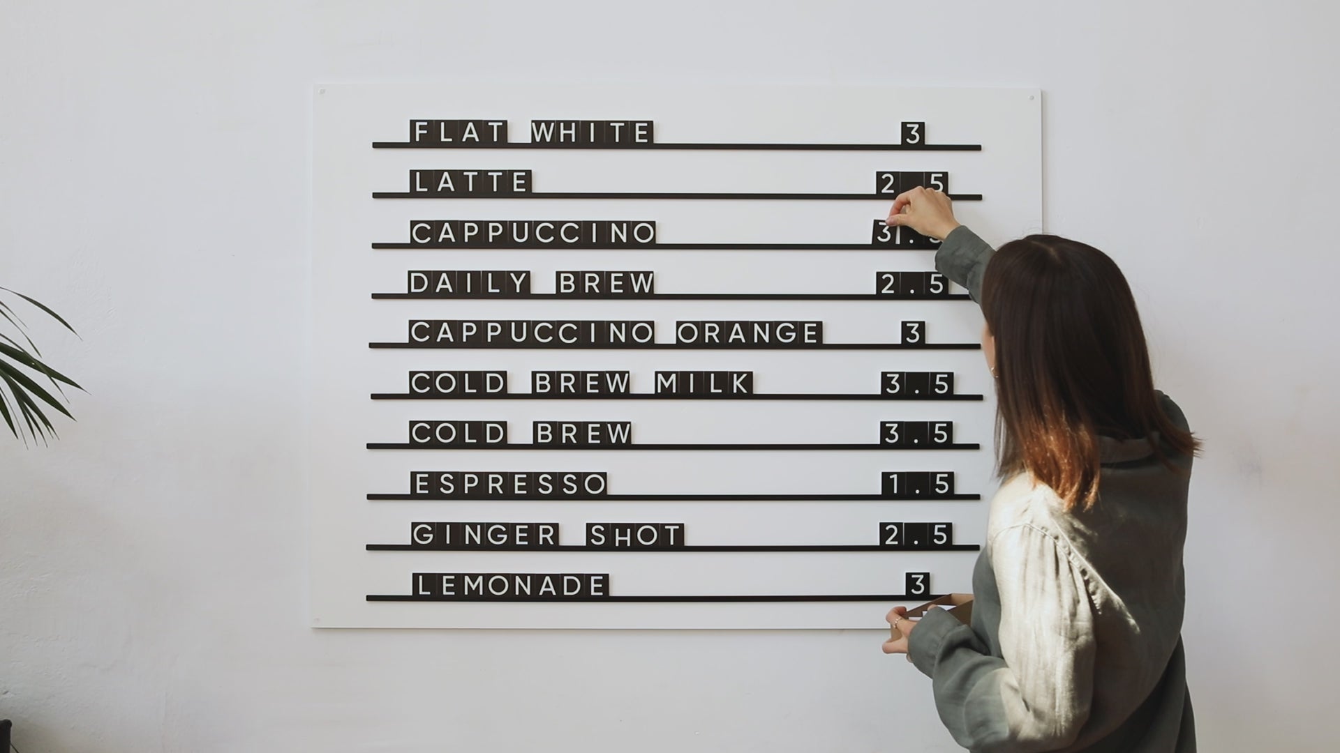 Metal Wall Menu Letter Board With Black PVC Letters