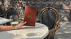 Brown Menu Cover with Stitching and Elastic Band