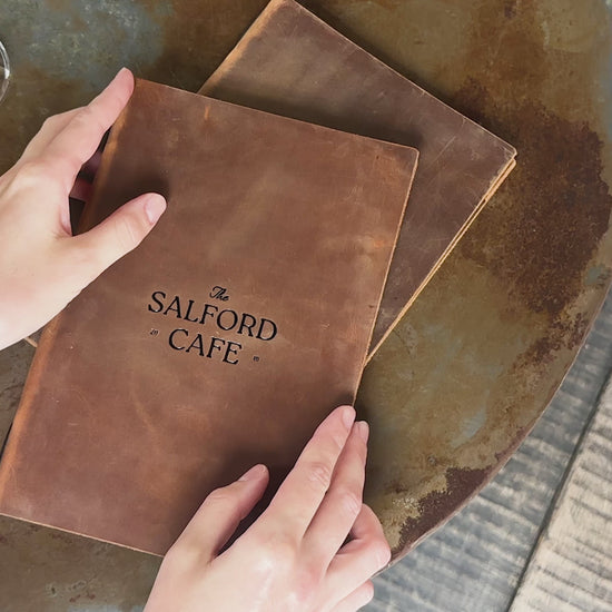 Rusty Double Leather Menu Cover with Corners