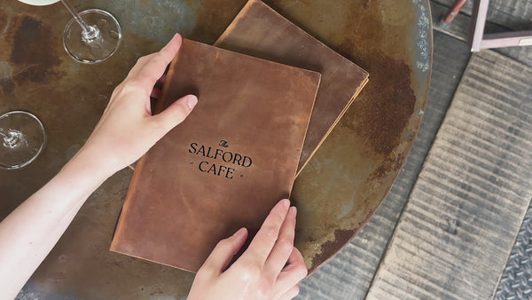 Rusty Double Leather Menu Cover with Corners