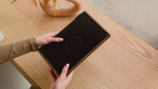 Leather / Plywood Menu Book with Elastic Band