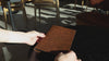 Recycled Antique Brown Leather Menu Cover with Rings Mechanism