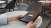 Black Double Thick Leather Menu Cover with Elastic Band