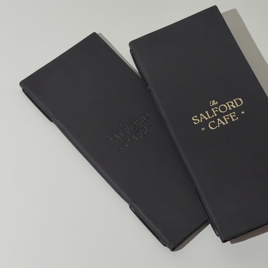 Black Double Leather Menu Cover with Corners