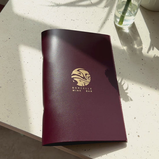 Leather binderview menu cover 