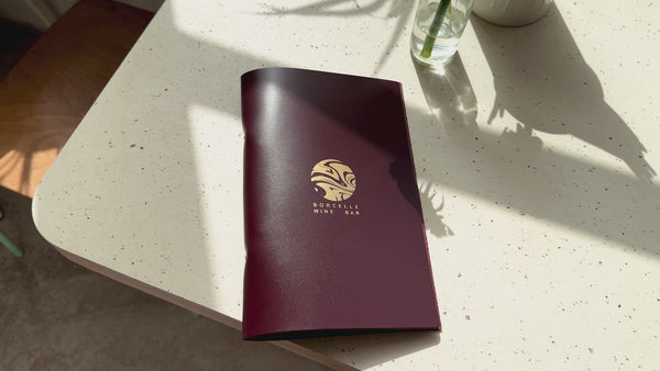 Leather binderview menu cover 
