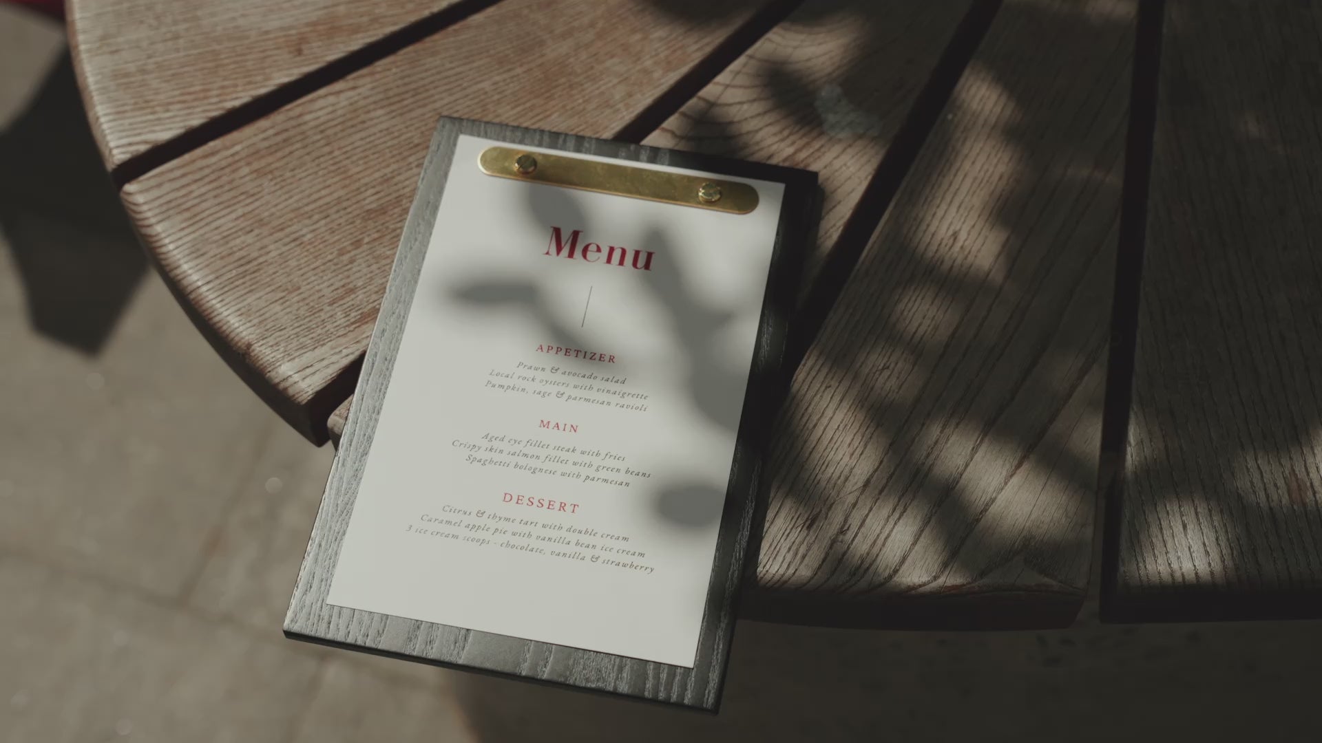Black Menu Board with Brass Plank