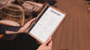 Lacquer Wooden Menu Holder With Leather Strap-Loop