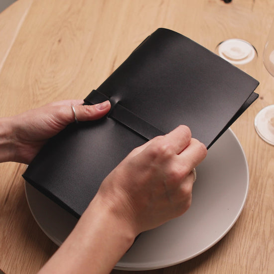 Leather Menu Cover With Belt