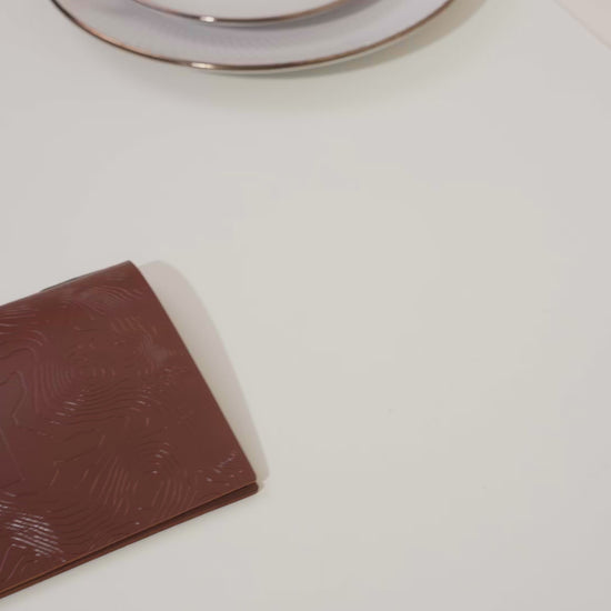 Brown Leather Menu Cover with Topographic Pattern for restaurant