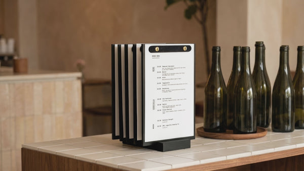 Black Menu Holder Set with Base (5 pcs)