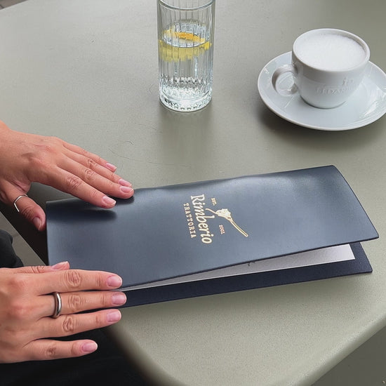 Leather Menu Covers With Metal Rings Mechanism