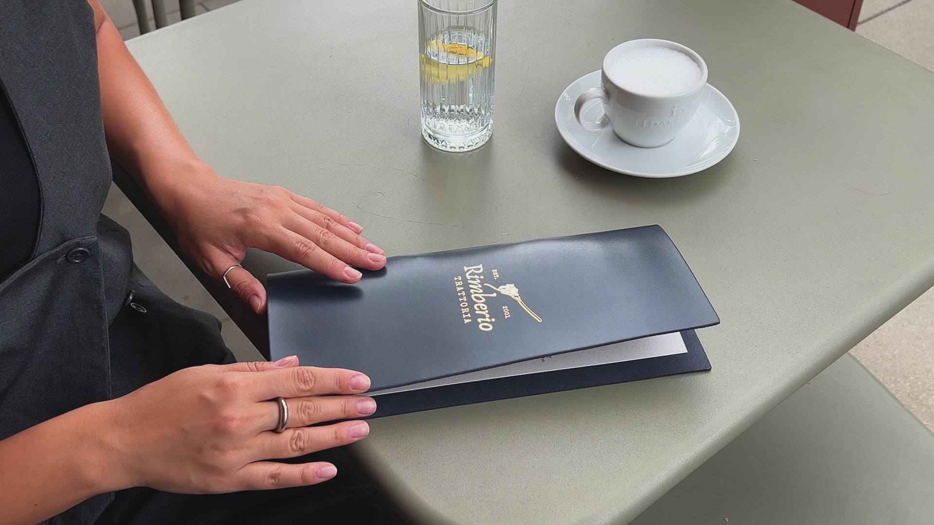 Leather Menu Covers With Metal Rings Mechanism