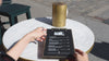 Walnut Menu Holder with Brass Wall Mount 
