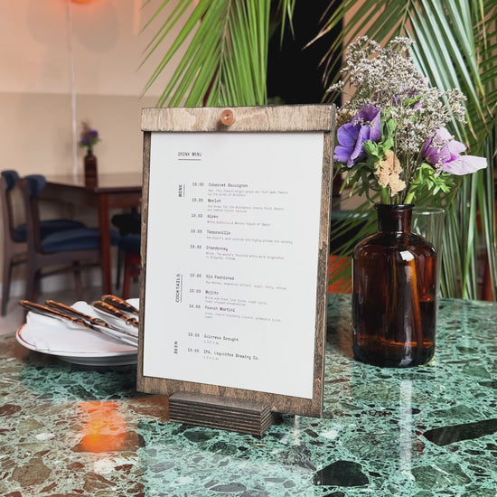 wood table tent for restaurant