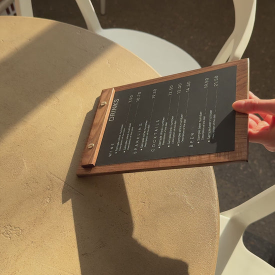 Walnut Wooden Menu Board