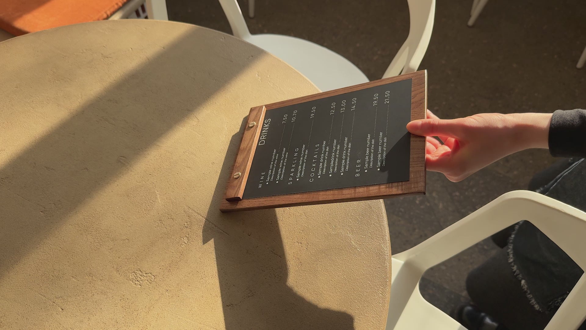Walnut Wooden Menu Board
