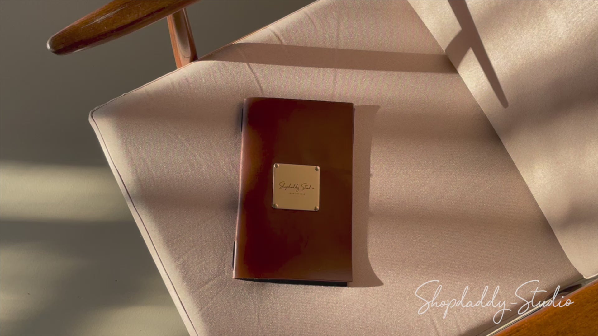Brown Leather Menu Cover with Brass Lable