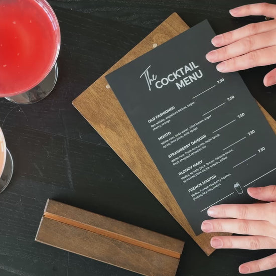 Wooden Angled Table Stand with Magnets Menu Table Stand