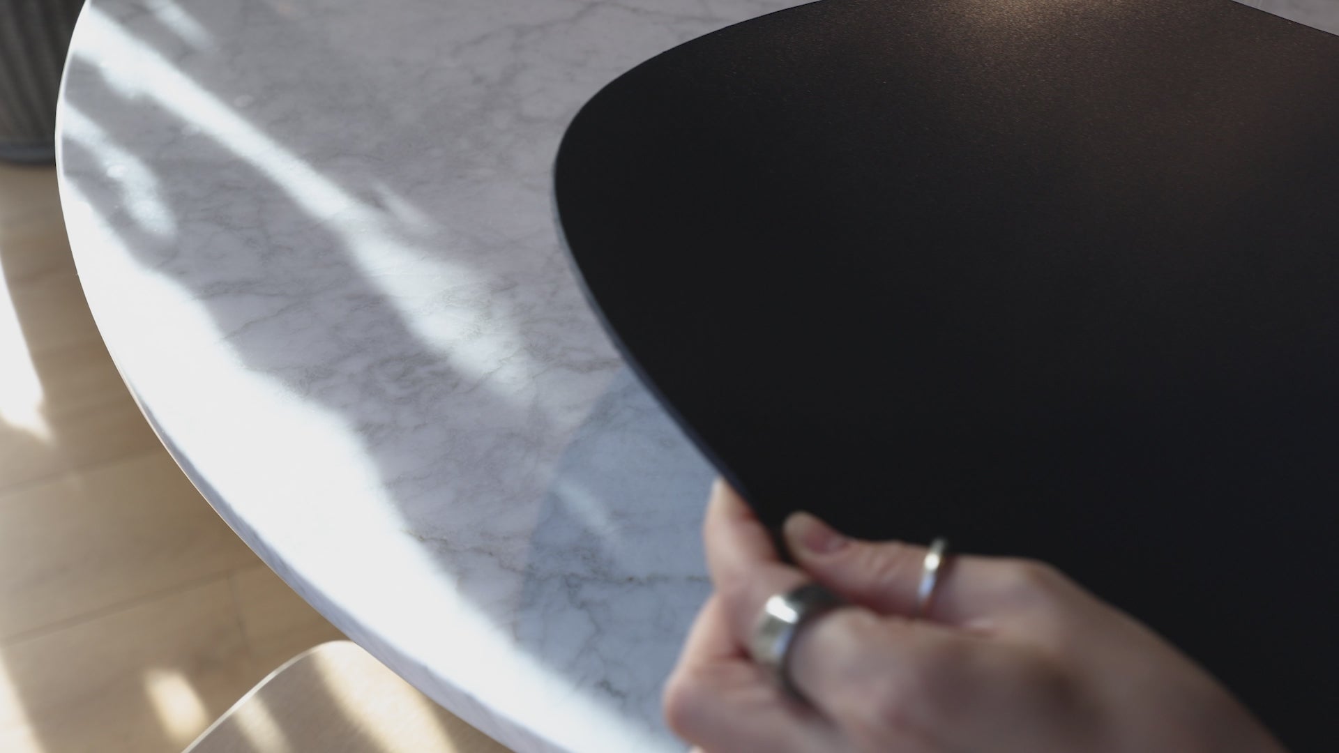 Dark Blue Thick Leather Oval Table Dining Placemat