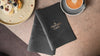 Black Leather Menu Cover with Steel Rings