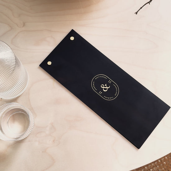 Chocolate Double Leather Menu Cover on Screws