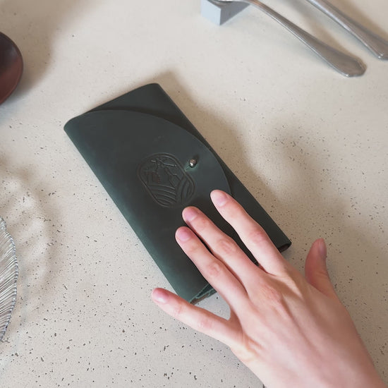 Green Check Presenter with Button Stud