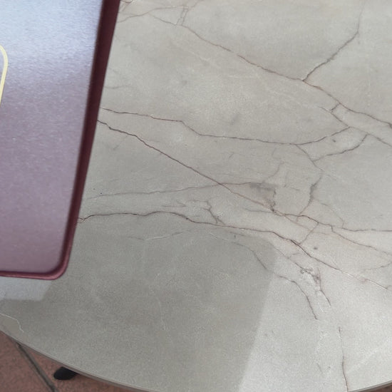 Purple Thick Leather Menu Cover with Brass Plank