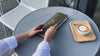 Green Thick Leather Menu Cover with Brass Plank