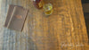 Rusty Leather Menu Cover with Leather Lace with logo