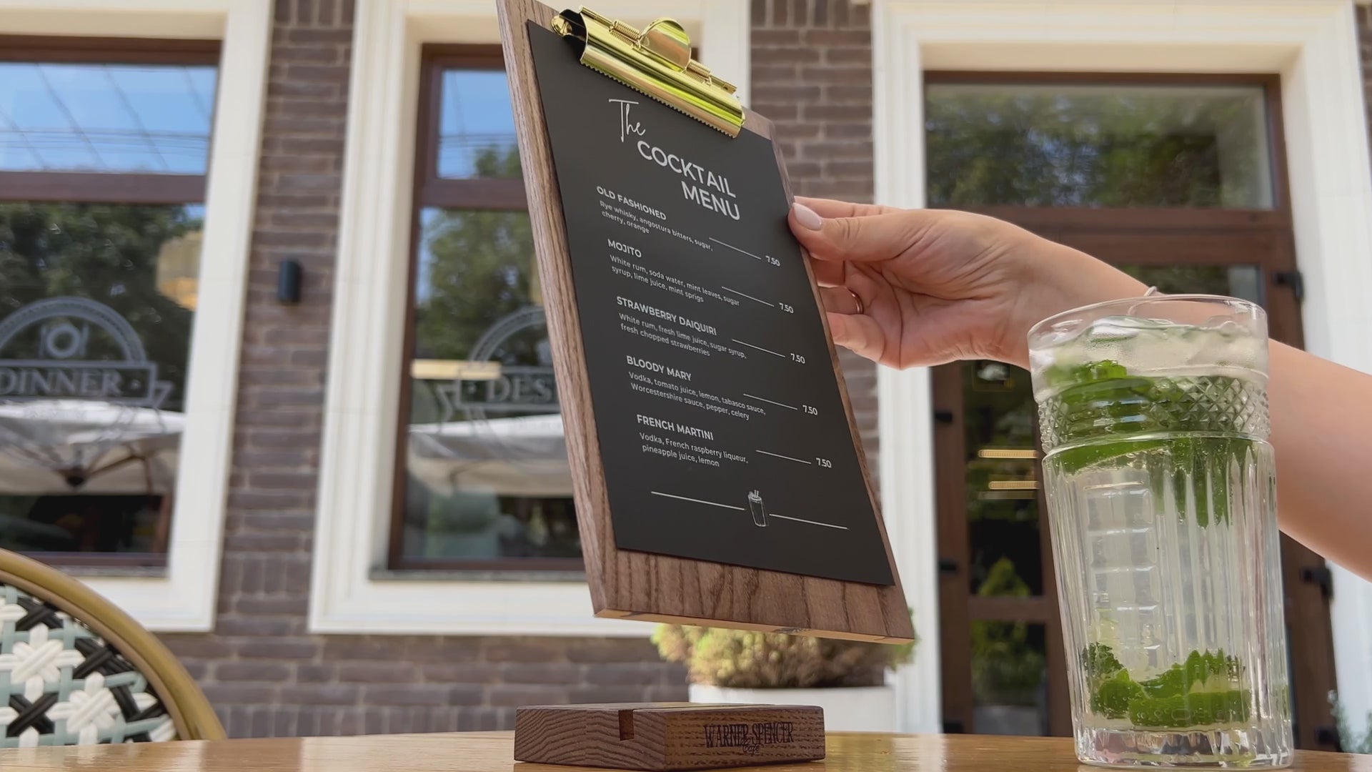 Ashwood Walnut Angled Table Stand with Golden Clip