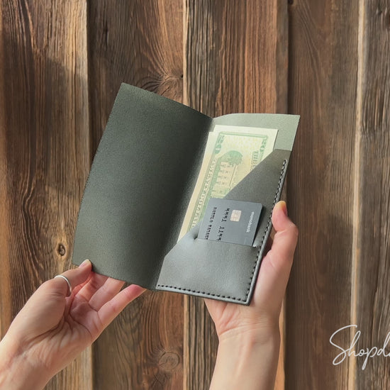 Green Italian Leather Check Holder with your logo