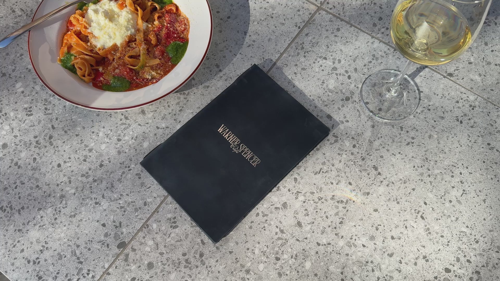 Navy Blue Double Leather Menu Cover with Corners