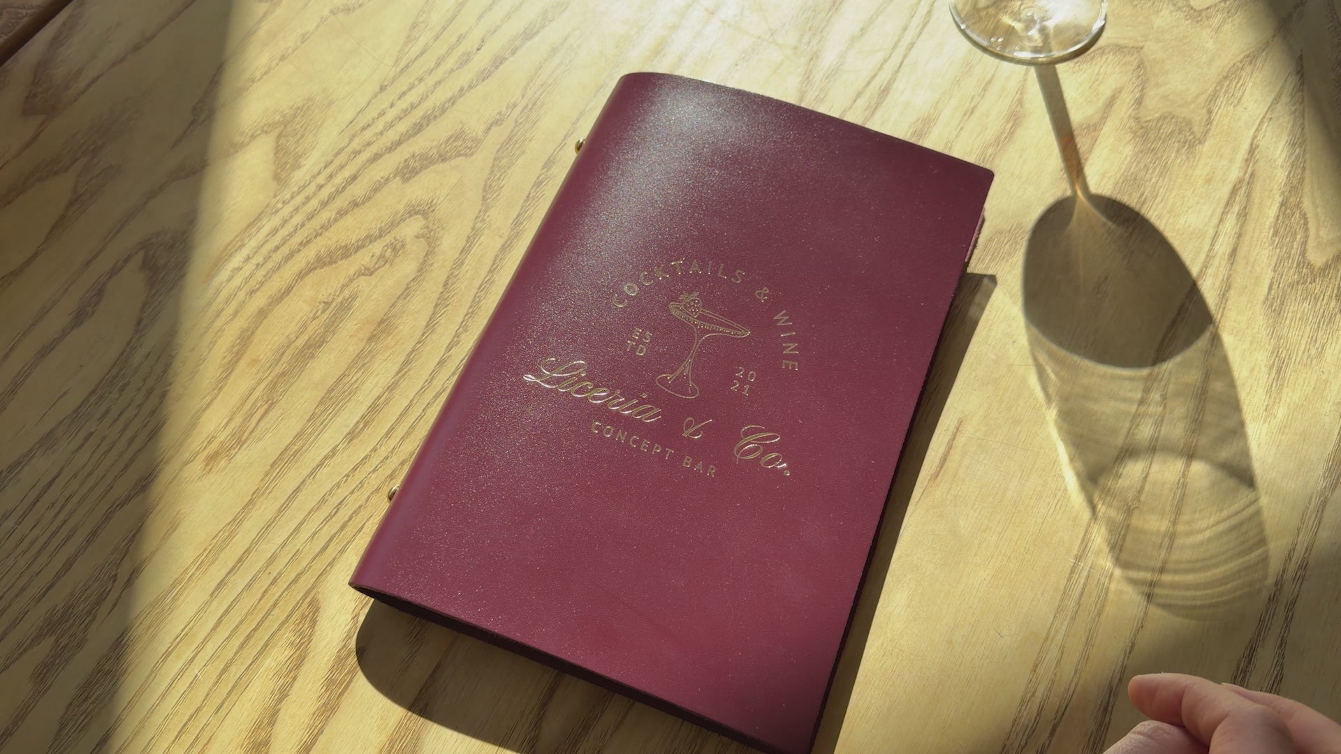 Purple Thick Leather Menu Cover With Plastic Sleeves