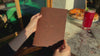 Recycled Antique Brown Leather Menu Cover With Plastic Sleeves