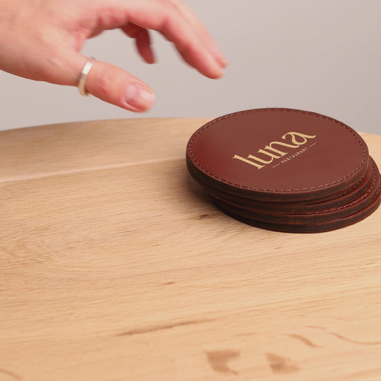 Personalized Leather Coaster Set For Restaurant