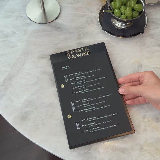 Black Plywood Menu Board with Logo for Restaurants