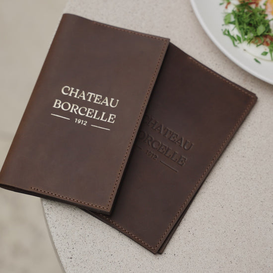 Olive Leather Bill Holder with Two Pockets