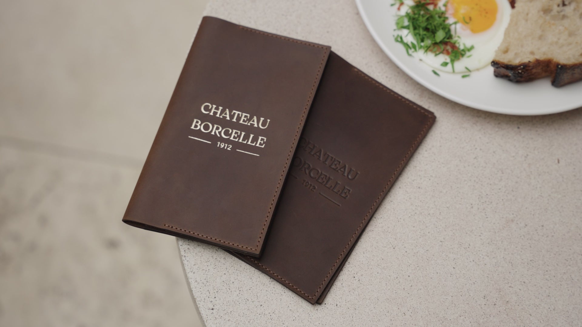Olive Leather Bill Holder with Two Pockets