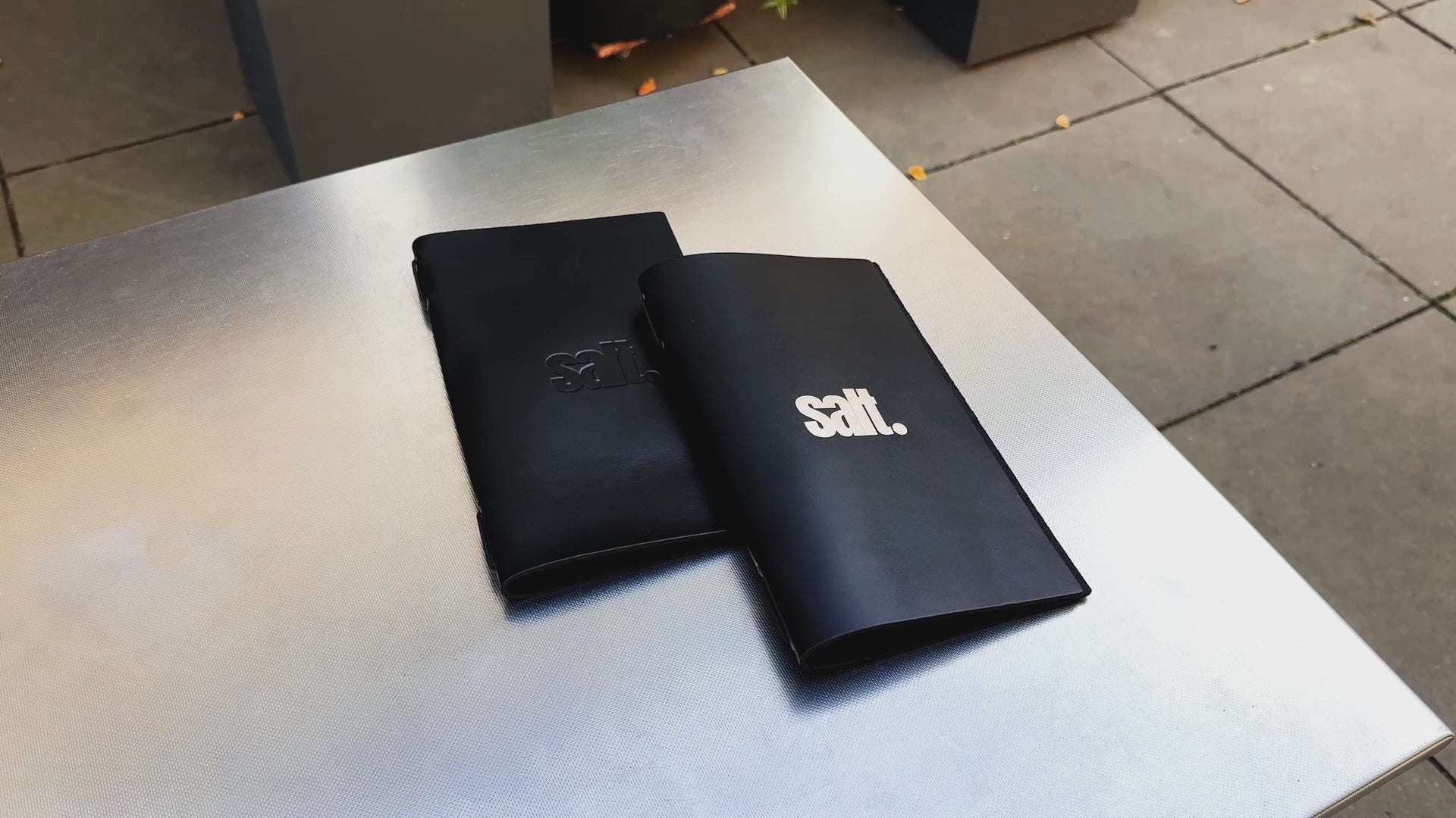 Black Thick Leather Menu Cover with Elastic Band