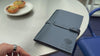 Dark Blue Thick Leather Menu Cover with Leather Belt