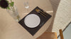 Dark Brown Thick Leather Placemats with Built-In Cutlery Holder