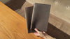 Olive Leather Menu Cover with Elastic Band