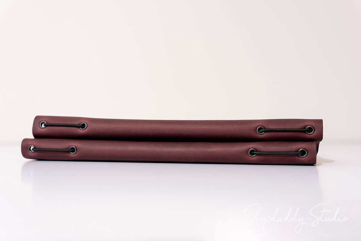 Purple Leather Menu Cover with Elastic Band