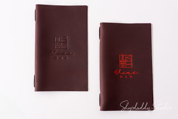 Purple Leather Menu Cover with Elastic Band
